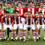 L’équipe nationale de football du Paraguay victorieuse face à la Nouvelle-Zélande.
