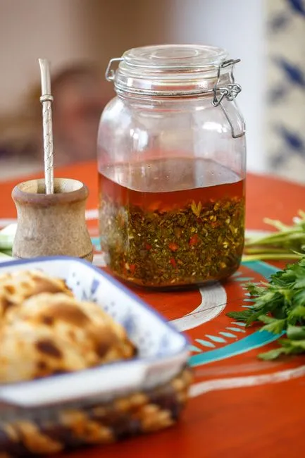 Les ingrédients (chimichurri vert, version aromatique)