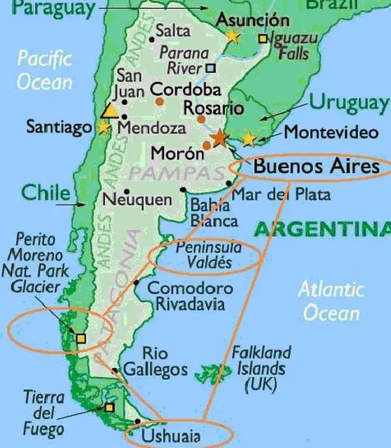 carte de l'argentine 