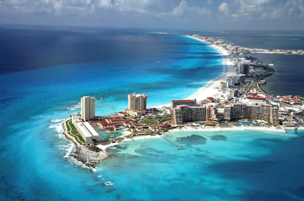 The city of Cancun in Mexico