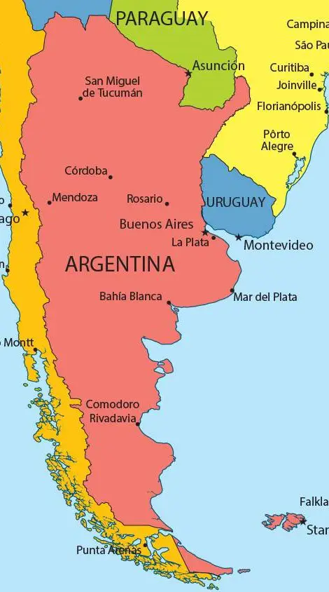 L'Argentine sur la carte