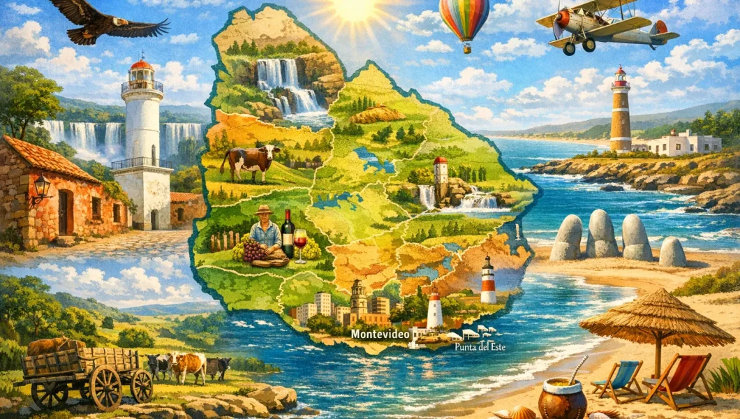 Carte de l’Uruguay : régions, villes et lieux incontournables à découvrir