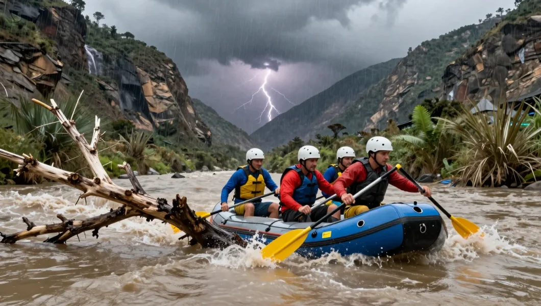 Risques en rafting : crues, orages et branches immergées