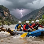 Risques en rafting : crues, orages et branches immergées